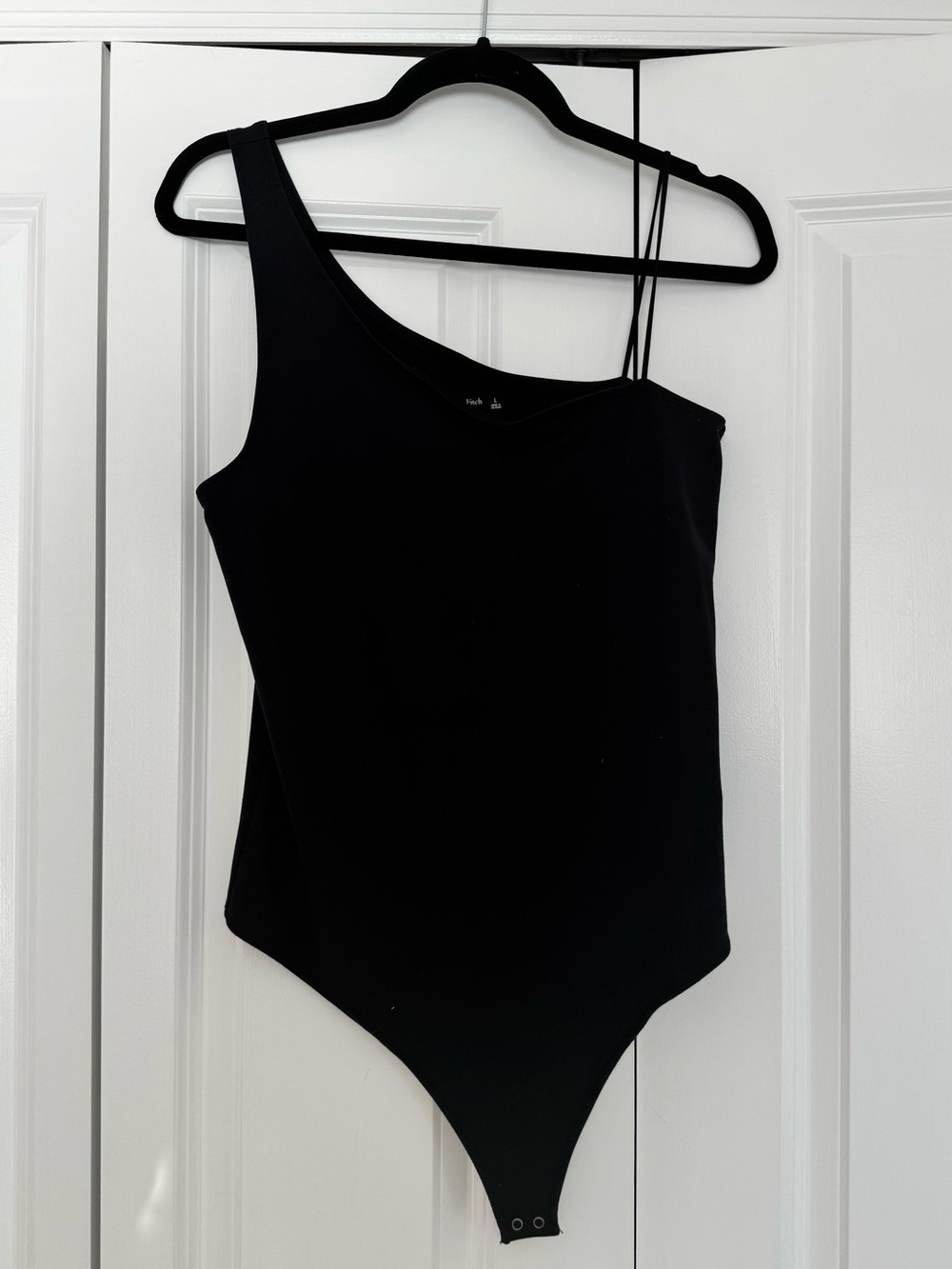 Abercrombie & Fitch Black One-Shoulder Bodysuit - Size Large